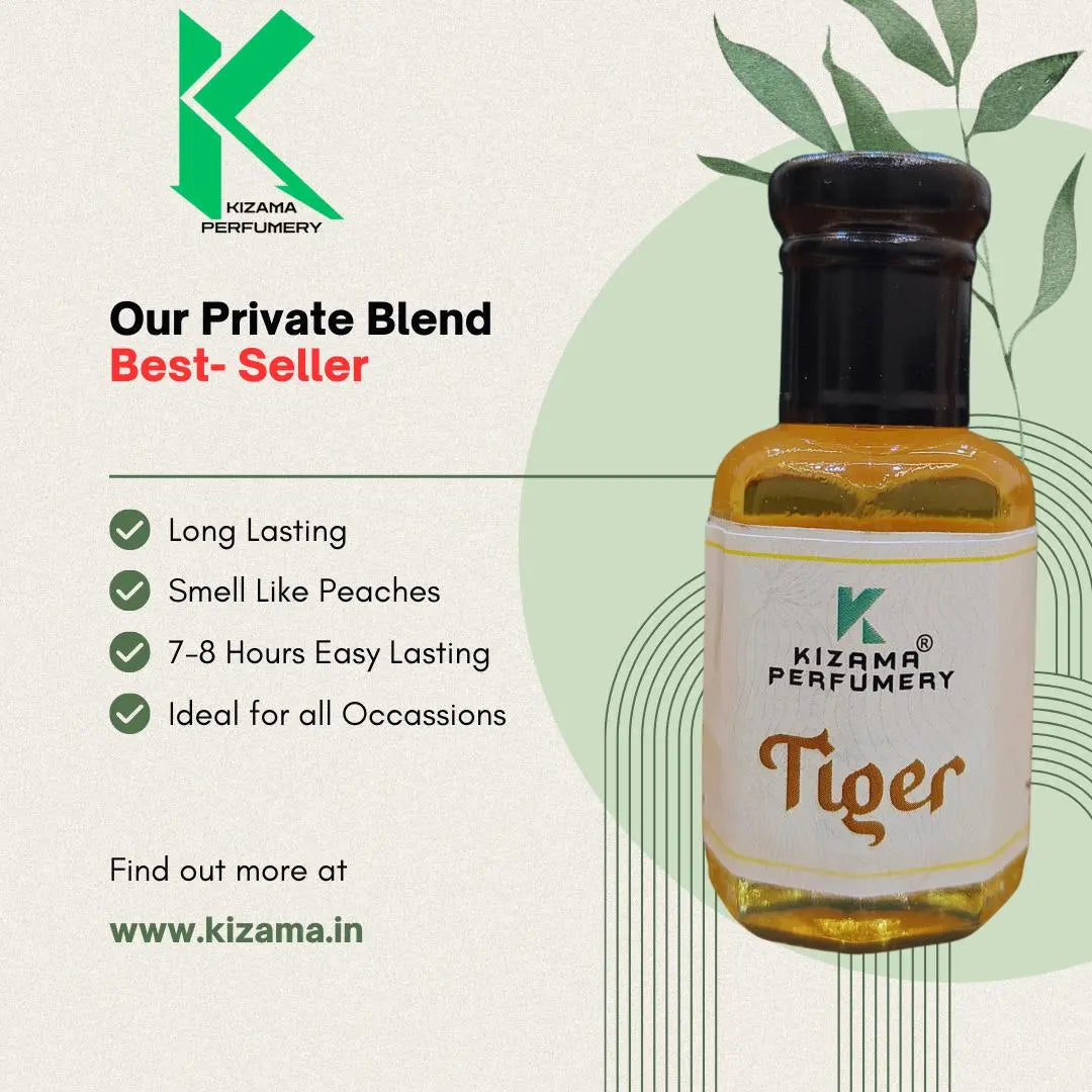 Kizama Tiger Non Alcoholic Attar for Men & Women II Attar Perfume Online Kizama Perfumery