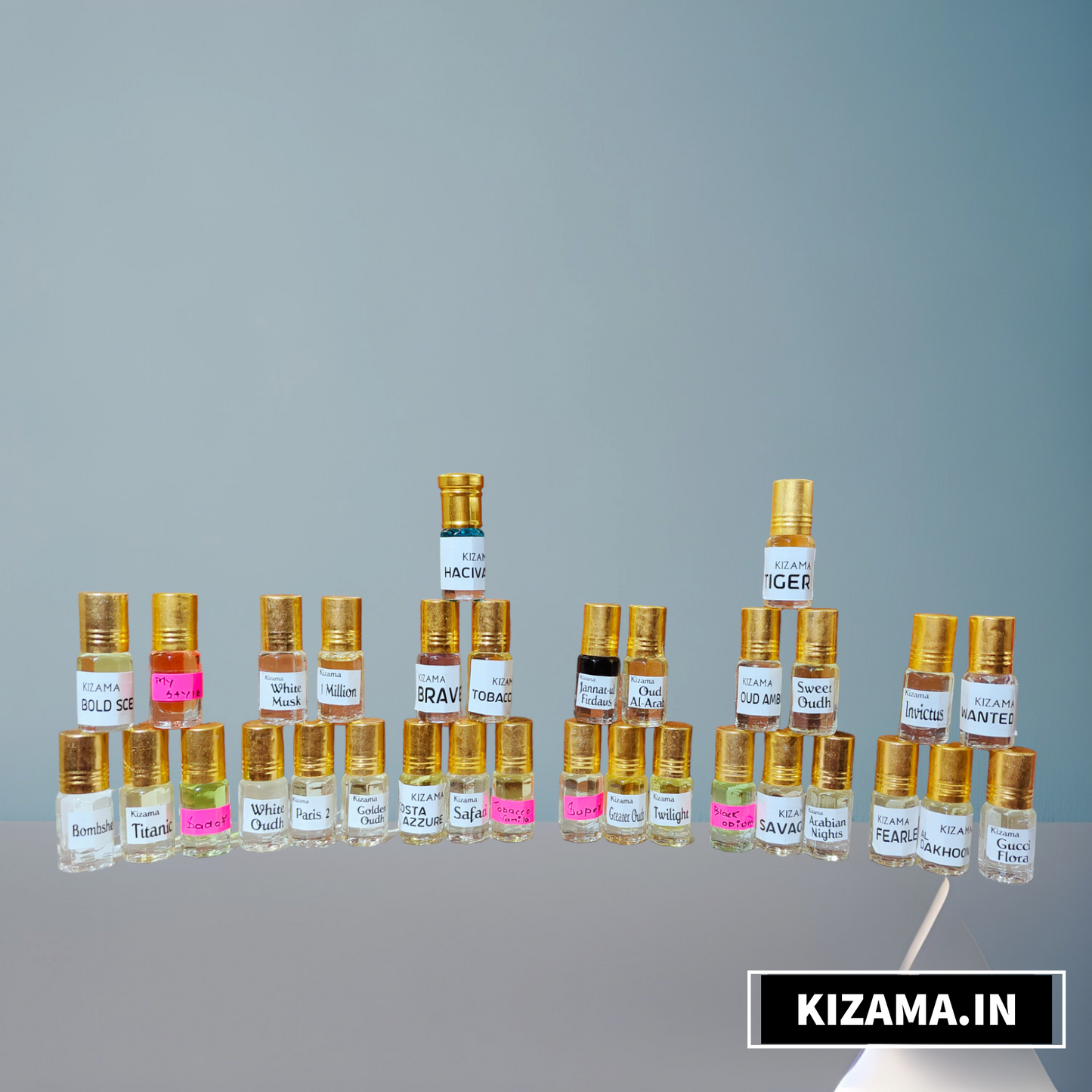 Kizama 30 Attars Trial Pack for Attar Lovers, 3ml each Kizama Perfumery