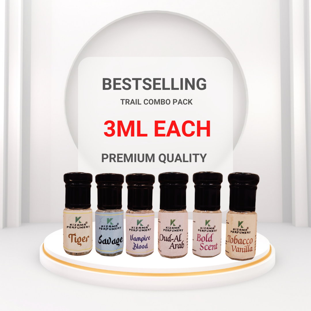 Kizama Bestselling Attar Tester Combo 3ml each Set of 6 Kizama Perfumery